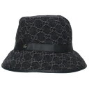 グッチ GUCCI サイズ:S GG柄デニムバケットハット(ブラック)【704052】【BS99】【小物】【中古】bb33#rinkan*A