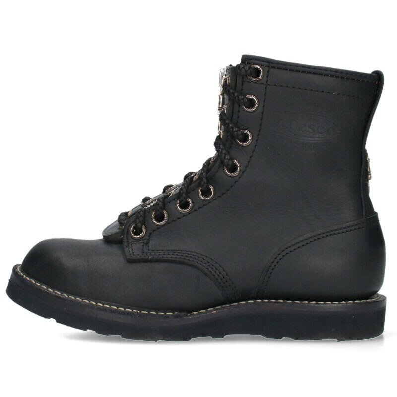 クロムハーツ Chrome Hearts サイズ:7 1/2E FIREMAN ファイヤーマン センターダガージップレースアップレザーブーツ(ブラック×シルバー...