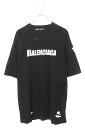 バレンシアガ BALENCIAGA サイズ:XS 21SS 651795 TKVB8 デストロイ加工ロゴプリントTシャツ(ブラック)【404052】【SB01】...
