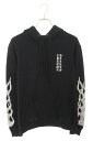 クロムハーツ Chrome Hearts サイズ:M SWTSHRT PLVR ファイヤープリントプルオーバーパーカー(ブラック)【604052】【OM10】【...