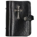 クロムハーツ Chrome Hearts AGENDA ラージCHクロス付きレザーアジェンダ手帳カバー(ブラック×シルバー)【404052】【SJ02】【小物...