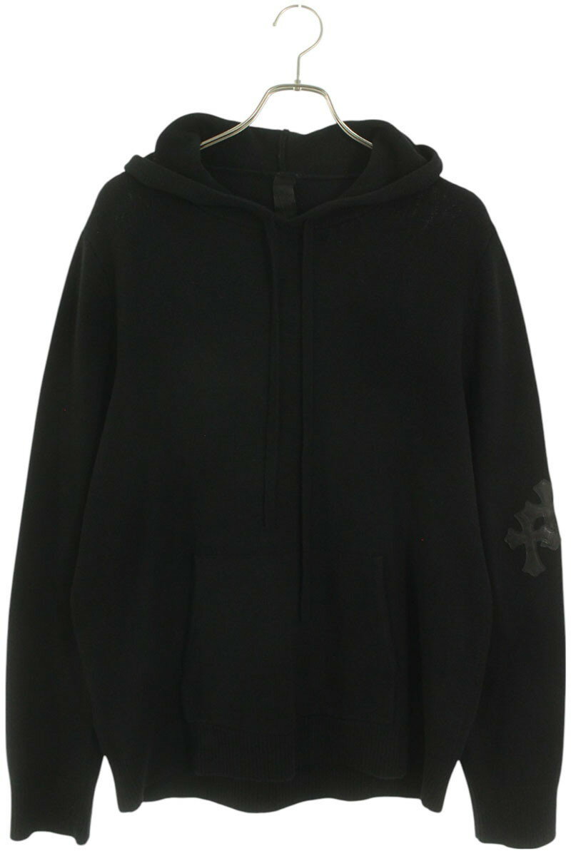 クロムハーツ Chrome Hearts サイズ:M WAITING ROOM HD PLVR CSHMR クロスパッチ付きカシミアパーカー(ブラック)【500...