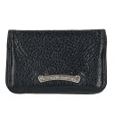 クロムハーツ Chrome Hearts CARD CASE グロメット付きレザーカードケース(ブラック×シルバー)【604052】【SJ02】【小物】【中古...