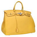 エルメス HERMES サイズ:40 バーキン40 □M刻 SV金具トリヨンクレマンスハンドバッグ(イエロー×シルバー)【504052】【GZ11】【小物】【中...