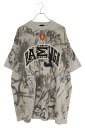 バレンシアガ BALENCIAGA サイズ:4 23SS 739028 TOVA7 Skater プリントビンテージジャージーTシャツ(グレー)【604052】...