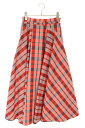 クリスチャンディオール Christian Dior サイズ:36 151J21A1386 チェック柄 フレアスカート(レッド)【604052】【BS99】【レ...