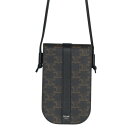 セリーヌ CELINE 10H742DCH.38SI トリオンフキャンバスモバイルショルダーポーチ(ブラック×ブラウン調)【114052】【BS99】【小物】【中古】bb30#rinkan*A(4)