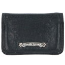 クロムハーツ Chrome Hearts CARD CASE グロメット付きレザーカードケース(ブラック×シルバー)【704052】【SS07】【小物】【中古...