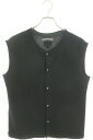 クロムハーツ Chrome Hearts サイズ:S クロスボールボタンカシミアニットベスト(ブラック×シルバー)【014052】【SJ02】【メンズ】【中古】...