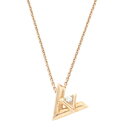 ルイヴィトン LOUISVUITTON Q93813 パンダンティフ LV ヴォルト ワン K18PGダイヤネックレス(ピンクゴールド×クリア 5.83g)【514052】【SB01】【小物】【中古】bb356#rinkan*B