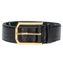 ルイヴィトン LOUISVUITTON サイズ:100 M0709 ベルト・ヘリテージ 35MM LVピン アリゲーターレザーベルト(ブラック×ゴールド)【31...