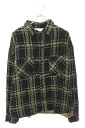 レディメイド READYMADE サイズ:1 RE-TW-KH-00-00-218 TWEED SHIRT ツイードチェック長袖シャツ(ブラック×カーキ)【014052】【SB01】【メンズ】【中古】bb51#rinkan*A(4)