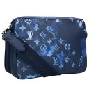ルイヴィトン LOUISVUITTON M57840 トリオ・メッセンジャー モノグラムレザーショルダーバッグ(ネイビー)【114052】【GZ14】【小物】【中古】bb410#rinkan*A(4)
