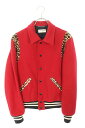 サンローランパリ SAINT LAURENT PARIS サイズ:44 14AW 361790 Y580F ハラコ切替テディジャケットブルゾン(レッド)【214...
