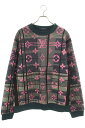 ルイヴィトン LOUISVUITTON サイズ:XXL 21SS HKY75WZRW モノグラムジャカードクルーネックスウェット(グリーン調×ピンク)【2140...