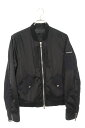 クロムハーツ Chrome Hearts サイズ:M UNCLE VJ STN PLS STP バックCHプラスパッチMA-1ボンバーブルゾン(ブラック×シルバ...