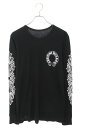 クロムハーツ Chrome Hearts サイズ:XL Thermal L S アームフローラルクロスサーマル長袖カットソー(ブラック×ホワイト)【314052...