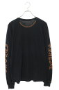 クロムハーツ Chrome Hearts サイズ:L CH L S 1 ネックロゴプリント長袖カットソー(ブラック×ブラウン)【314052】【OS06】【メンズ】【中古】bb346#rinkan*A
