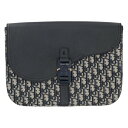 ディオール DIOR 2ADCA436YKS_H27E オブリークサドルレザークラッチバッグ(ブラック×グレー)【814052】【BS99】【小物】【中古】b...