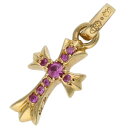 クロムハーツ Chrome Hearts 22K CRS BBYFAT P RUBY ベイビーファット PAVEルビー チャーム ゴールドネックレストップ(イ...