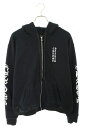 クロムハーツ Chrome Hearts サイズ:M SWTSHRT HD ZIP バックアームロゴジップパーカー(ブラック×シルバー)【314052】【SJ0...