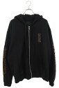クロムハーツ Chrome Hearts サイズ:XL SWTSHRT HD ZIP オンライン限定グリッタープリントジップアップパーカー(ブラック×ブラウン)【609052】【GZ11】【メンズ】【中古】bb377#rinkan*B