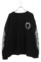 クロムハーツ Chrome Hearts サイズ:XL SWTSHRT PLVR バックホースシュー袖フローラルプリントスウェット(ブラック)【414052】【...