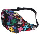 クロムハーツ Chrome Hearts #1 SNAT PACK MULTI スナットパック マルチクロスパッチレザーウエストバッグ ボディーバッグ(ブラッ...