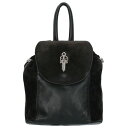 クロムハーツ Chrome Hearts IGGY MINI イギーミニ ダガー付きスエードレザーリュック(ブラック×シルバー)【314052】【GZ11】【...