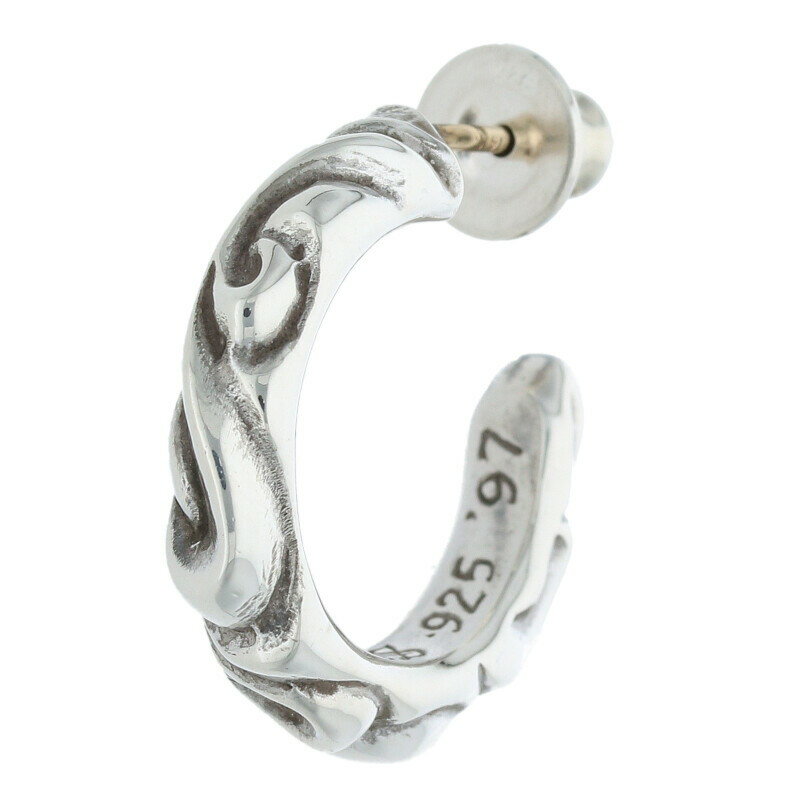 クロムハーツ Chrome Hearts HOOP SCROOL 1 スクロールフープ シルバーピアス(シルバー 4.05g)【224052】【NO05】【小物】【中古】bb76#rinkan*B