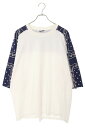 ジャックムス JACQUEMUS サイズ:L 24SS バンダナ切替Tシャツ(ホワイト×ネイビー)【105052】【BS99】【メンズ】【中古】【準新入荷】bb...