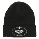 シュプリーム SUPREME サイズ:ONE SIZE Crest Beanie ロゴ刺繍ビーニー(ブラック)【105052】【FK04】【小物】【中古】bb421#rinkan*B