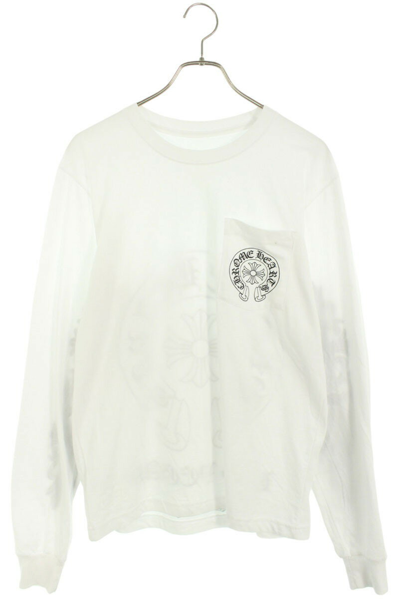 クロムハーツ Chrome Hearts サイズ:M CH L S LTD ラスベガス限定バックホースシュープリント長袖カットソー(ホワイト)【414052】【SJ02】【メンズ】【中古】bb82#rinkan*A