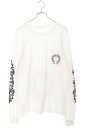 クロムハーツ Chrome Hearts サイズ:XL CH L S 1 バックホースシュー袖フローラルプリント長袖カットソー(ホワイト×ブラック)【71405...