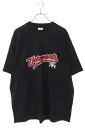ヴェトモン VETEMENTS サイズ:S 18SS MSS18TR37 ベースボールロゴオーバーサイズTシャツ(ブラック)【514052】【SB01】【メンズ...