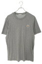 モンクレール MONCLER サイズ:L JS0918C00022 829H8 ロゴワッペンTシャツ(グレー)【614052】【OM10】【メンズ】【中古】bb...