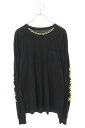 クロムハーツ Chrome Hearts サイズ:XL CH L S 1 ネックロゴ長袖カットソー(ブラック×イエロー)【614052】【NO05】【メンズ】【中古】bb339#rinkan*B