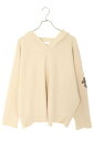 クロムハーツ Chrome Hearts サイズ:MED/LRG ハラコクロスパッチカシミアニットパーカー(ベージュ×ブラウン×シルバー)【614052】【SJ...