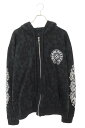 クロムハーツ Chrome Hearts サイズ:XL SWTSHRT HD ZIP セメタリークロス総柄ジップアップパーカー(ブラック×シルバー)【71405...