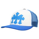 クロムハーツ Chrome Hearts サイズ:ONE SIZE TRUCKER CAP トラッカーキャップ 3セメタリーレザーパッチメッシュキャップ(ブルー...