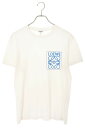 ロエベ LOEWE サイズ:XS H526Y22X25 アナグラム刺繍Tシャツ(ホワイト×ブルー)【814052】【OM10】【メンズ】【中古】bb420#ri...