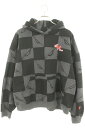 アンチプロモ ANTI PROMO サイズ:L 99 EYES HOODIE MATTY BOYプリントプルオーバーパーカー(ブラック×グレー)【914052】...