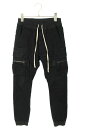 リックオウエンス Rick Owens サイズ:46 16AW RR16F6300-SB カーゴジョグロングパンツ(ブラック)【914052】【BS55】【メン...