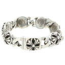 クロムハーツ Chrome Hearts サイズ:6LINK CROSS LINK クロスリンク シルバーブレスレット(シルバー 116.43g)【124052】【SJ02】【小物】【中古】bb302#rinkan*B(4)