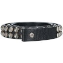 クロムハーツ Chrome Hearts サイズ:34 ダガースタッズベルト(ブラック×シルバー)【914052】【SJ02】【小物】【中古】bb406#rin...