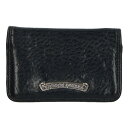 クロムハーツ Chrome Hearts CARD CASE グロメット付きレザーカードケース(ブラック×シルバー)【914052】【SJ02】【小物】【中古...