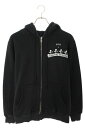 クロムハーツ Chrome Hearts サイズ:M THRML HD ZIP 裏地サーマルジップ フォティハリスティータプリントダガージップアップパーカー(ブラック×シルバー)【024052】【OS06】【メンズ】【中古】bb30#rinkan*B
