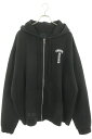 クロムハーツ Chrome Hearts サイズ:XXL THRML HD ZIP 裏地サーマルジップ バック英字プリントダガージップアップパーカー(ブラック×...