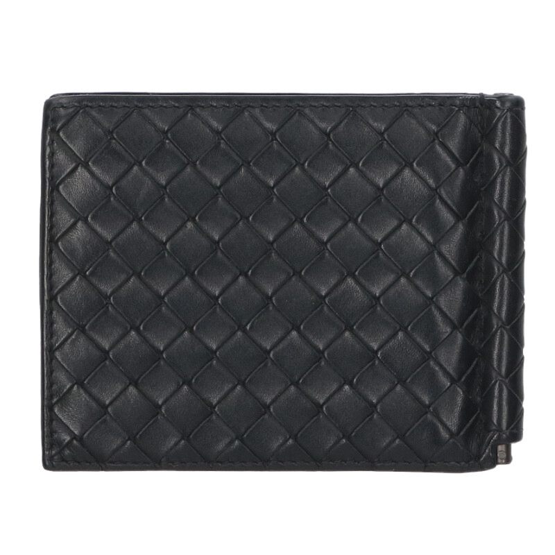 ボッテガヴェネタ BOTTEGA VENETA　 イントレチャートレザー二つ折り財布(ブラック)【9