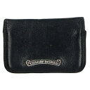 クロムハーツ Chrome Hearts CARD CASE グロメット付きレザーカードケース(ブラック×シルバー)【914052】【GZ11】【小物】【中古...